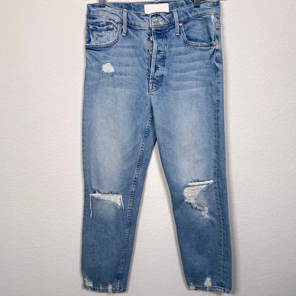 Mother Superior Womens The Tomcat Jeans Size 28 Distressed The Confession Blue
